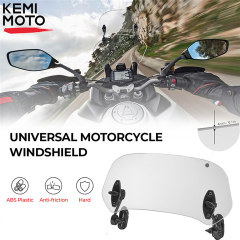 Abrazadera universal para parabrisas de motocicleta, extensión de alerón variable para protección delantera de moto Yamaha Tmax BMW R 1200GS F800GS ► Foto 1/6