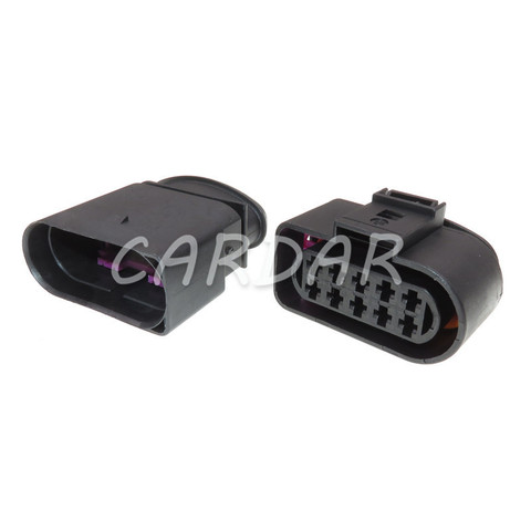 Conector del Sensor de temperatura para automóvil, 1 Juego de 10 pines 1J0973835 1J0973735 3,5mm, válvula de deflación, toma de faro impermeable para VW Audi ► Foto 1/6