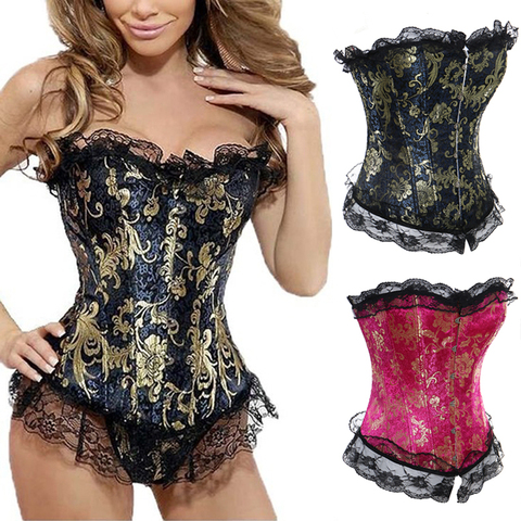 Corsés sexys para mujer, corpiño gótico Vintage de talla grande para Halloween, Tops Boned Retro, Burlesque adelgazante de barriga ► Foto 1/6