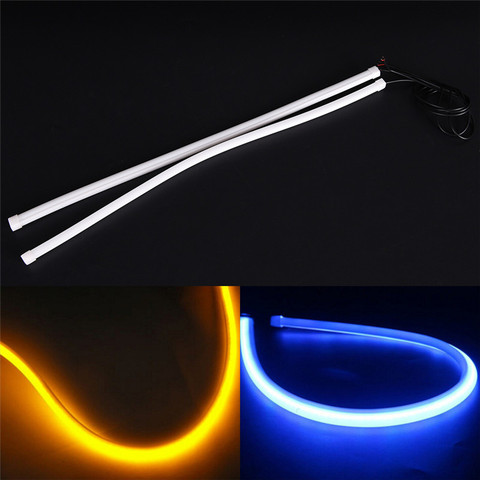 Tira de luces LED de tubo suave para coche, Flexible, blanca, 45cm, lámpara de circulación diurna DRL, 1 ud. ► Foto 1/4