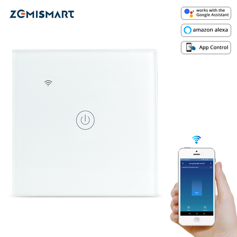 Interruptor de luz WiFi Tuya Zemismart No requiere cable neutro uno dos tres bandas Alexa Google Asistente de hogar Smart Life Control ► Foto 1/6