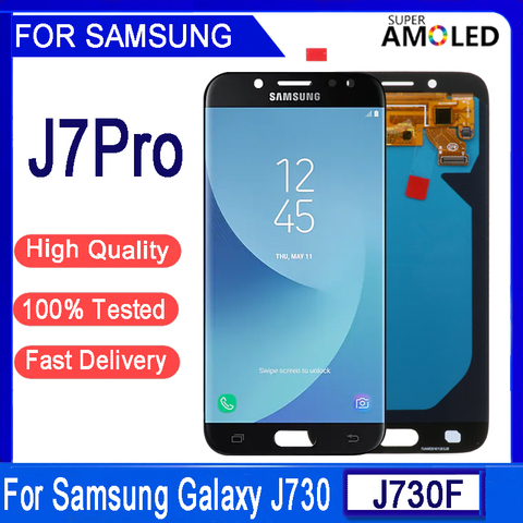 Pantalla LCD Super Amoled de 5,5 pulgadas para móvil, montaje de digitalizador con pantalla táctil para Samsung Galaxy J7 Pro 2017, J730, J730F ► Foto 1/6