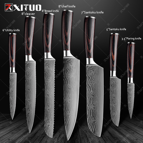 XITUO-cuchillos de Chef de cocina, rebanador afilado, utilidad Santoku japonesa, acero inoxidable, alto en carbono, utensilios de cocina para el hogar ► Foto 1/6