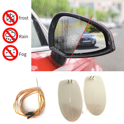 Cubiertas calefactables para espejo de coche, piezas de 14,5x8 cm, para exterior, eléctrico, reemplaza el espejo, elimina la lluvia, niebla y heladas ► Foto 1/6