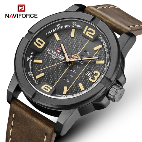 NAVIFORCE-Reloj de pulsera de cuarzo deportivo para hombre, cronógrafo informal, militar, resistente al agua, indicador de fecha, Masculino ► Foto 1/6