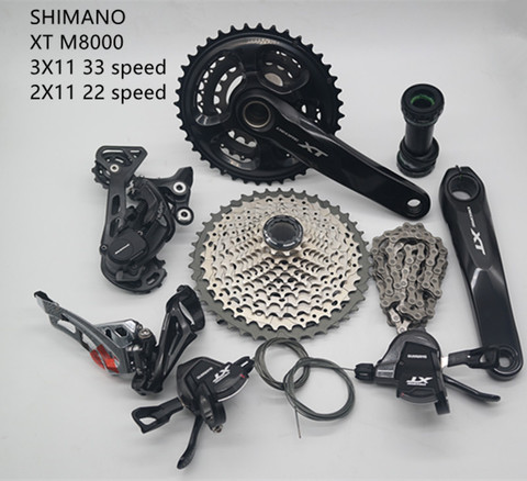 Kit de grupo SHIMANO XT M8000 2X11 22 S 33S 3x11 22 velocidades MTB desviador de bicicleta de montaña conjunto de grupo 170/175MM Longitud de manivela ► Foto 1/1