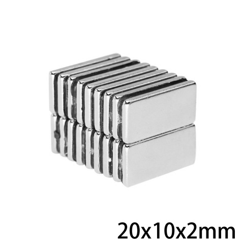 Imanes rectangulares de bloque de 20x10x2mm, imanes permanentes de neodimio de 20x10x2mm, 10 ~ 100 Uds. ► Foto 1/6
