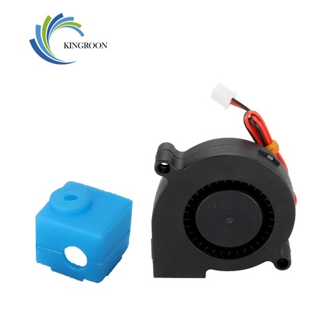 Ventilador de aire KingRoon de 24V 5015 para impresora 3D, KP3, exclusivo e3d V5, cubierta de calcetín de silicona azul, piezas de impresora 3D de 16x16x12mm ► Foto 1/6