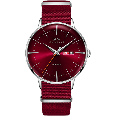 MIYOTA-Reloj Automático 2022 para hombre, de marca de lujo, relojes mecánicos de doble Calendario, zafiro rojo, para carnaval, 8215 ► Foto 1/6