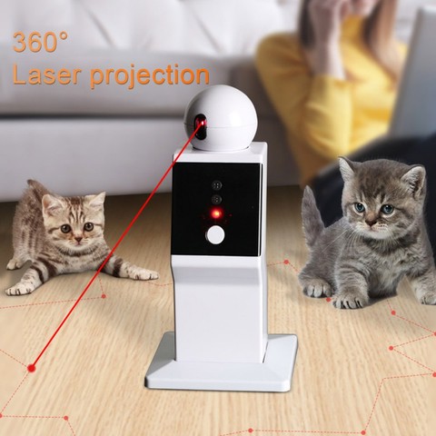 Juguete interactivo para gatos, Robot láser inteligente, rotación automática, Láser LED, ejercicio, entrenamiento juego, carga USB ► Foto 1/1
