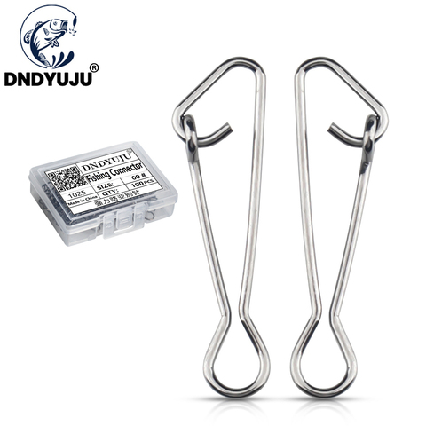 DNDYUJU-conector de pesca de Clip rápido, Pin de seguridad de acero inoxidable, aparejos de Pesca giratorios señuelos de peces, herramienta a presión, 10/30/50 Uds. ► Foto 1/6