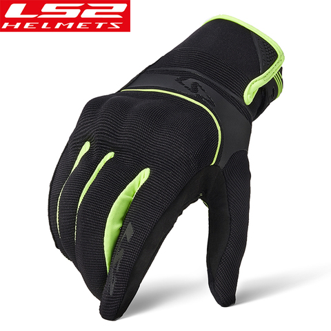 LS2-guantes de motociclismo ls2 para hombre y mujer, para carreras, transpirables, con pantalla táctil ► Foto 1/3