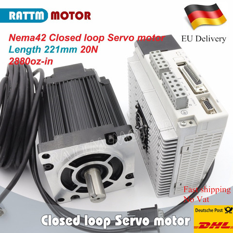 Impuestos gratis de la UE Nema 42 de bucle cerrado servo motor 20N m / 2880oz-in motor paso a paso 3-motor paso a paso híbrido de fase con conductor ► Foto 1/5