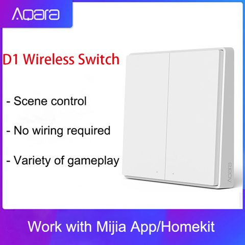 Nuevo Original D1 versión Aqara interruptor luz inteligente Control remoto ZigBee inalámbricos interruptor de pared para Mijia Mi aplicación para hogares ► Foto 1/5