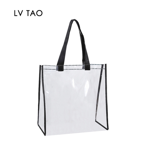 Bolsa clara de PVC transparente impermeable, bolso de viaje para la playa, bolso de compras reutilizable, bolso de hombro de gelatina ► Foto 1/6