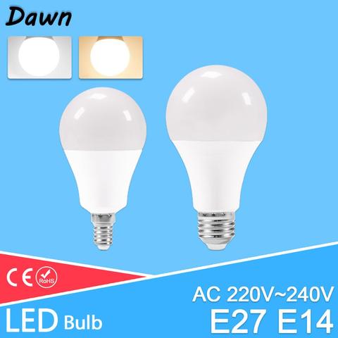 Bombilla LED E27 E14, AC220V, 240V, alto brillo, 24W, 20W, 18W, 15W, 12W, 9W, 5W, 3W, blanco frío y cálido ► Foto 1/6