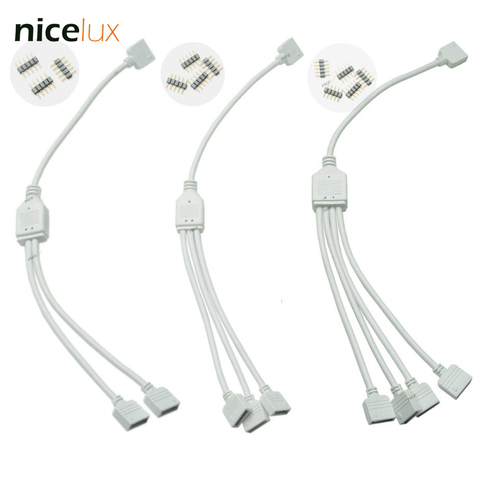 RGBW 5 Pin conector de Cable de 1 a 2 1 a 3 1 a 4 hembra a hembra conector del divisor del Cable de extensión para 5050 LED tira de luz ► Foto 1/6