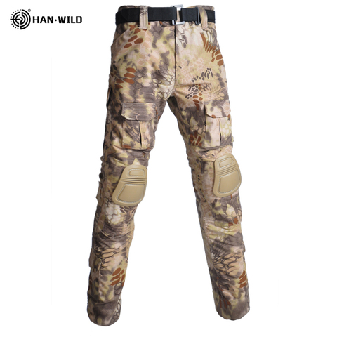 De los hombres pantalones de carga para hombre Casual Multi bolsillos táctico militar de los hombres de pantalones prendas de vestir recto Pantalones 48 50 con almohadillas ► Foto 1/6