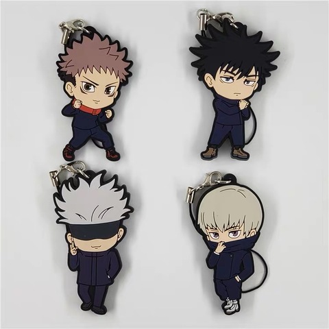 Jujutsu Kaisen Fushiguro Megumi Gojo Satoru Toge Original anime japonés figura de caucho llaveros móviles con encantos Correa suave ► Foto 1/6