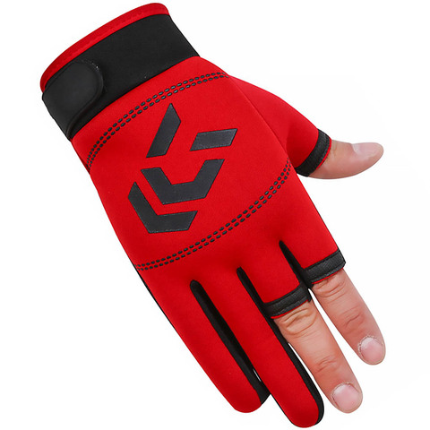 Guantes de pesca con 3 dedos cortados para hombre, herramienta antideslizante, guantes para pesca al aire libre, guante de elasticidad, accesorios de pesca, guantes SBR de pescado ► Foto 1/6