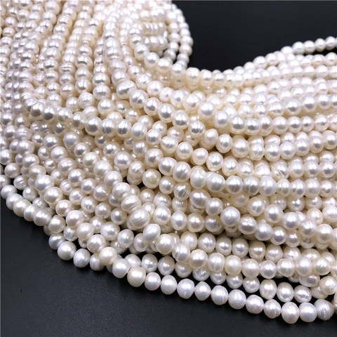 Cuentas de perlas naturales reales para fabricación de joyas, perlas de agua dulce barrocas sueltas para manualidades DIY, pulsera, collar, hilo de 14