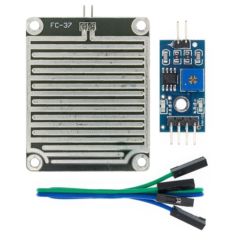 Módulo con Sensor de gotas de lluvia Módulo de doble cara para lluvia y clima, módulo de humedad para Arduino, Robot, coche, bricolaje, DC 3,3 V-5V ► Foto 1/6