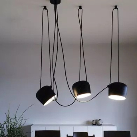 Lámpara de tambor colgante moderna, LED de techo, Araña, lámparas colgantes industriales para restaurante, cocina, loft nórdico, accesorios de iluminación ► Foto 1/6