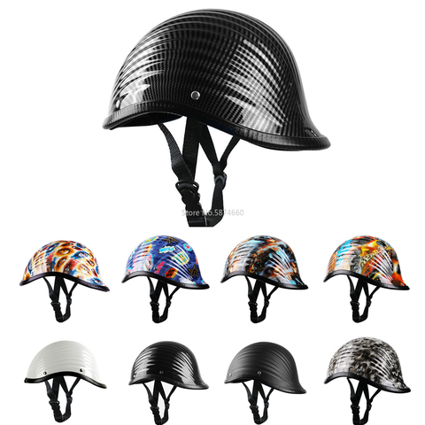 Moto rcycle casco media máscara casco vintage retro cascos párr moto bicicleta Scooter Racer protector duro sombrero-Seguridad-Unisex ► Foto 1/6