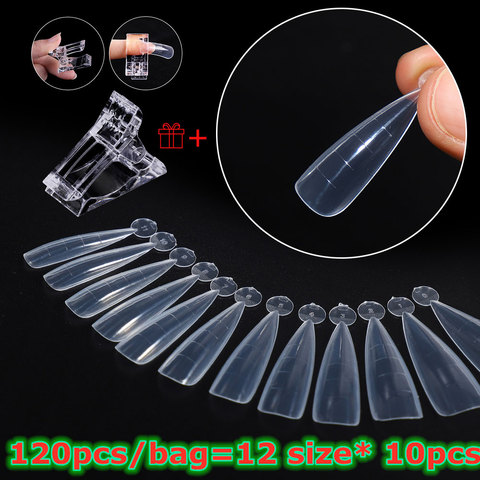 120 Uds Dual claro formas uñas sistema funda completa de uña de extensión DIY accesorios de manicura herramientas de construcción rápida Gel molde consejos ► Foto 1/6