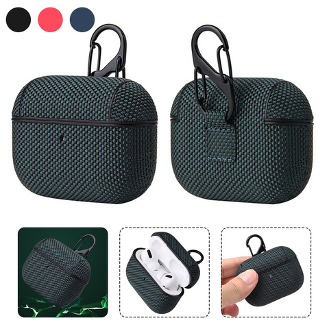 De nylon para los Airpods de apple Pro carcasa con adhesivo Bluetooth para airpod 3 2 1 aire vainas Pro 3 lindo cubierta auriculares Accesorios ► Foto 1/6