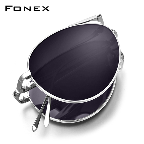 FONEX de titanio puro polarizado gafas de sol hombres plegable piloto, gafas de sol para hombres 2022 nueva marca de diseñador de alta calidad tonos 838 ► Foto 1/1