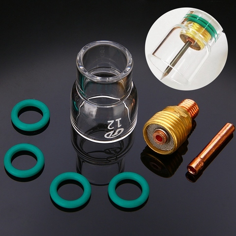 7 unids/set #12 Kit de copa de vidrio Pyrex estufas cuerpo soplete de soldadura Tig de lente de Gas para Wp-9/ 20/ 25 accesorios de soldadura ► Foto 1/6