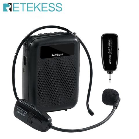 RETEKESS-Megáfono portátil para profesores, amplificador y grabador de voz con reproductor mp3, PR16R, 12W ► Foto 1/6
