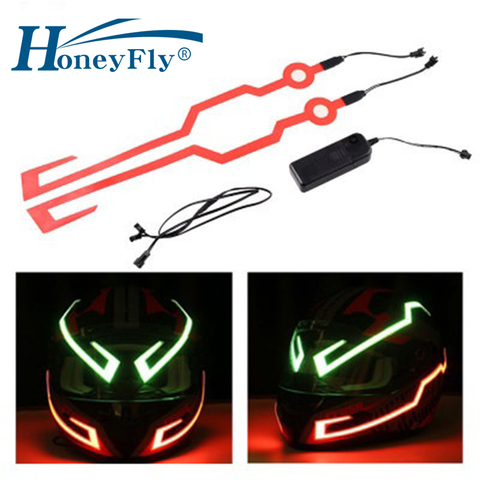 HoneyFly-Tira de luces LED para casco de motocicleta, intermitente, resistente al agua, Kit duradero, lámpara fresca DIY ► Foto 1/6