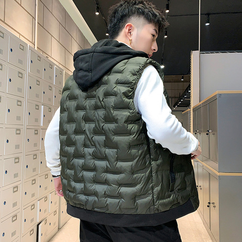 Hombres chaleco Chaleco de los hombres de invierno de chaqueta de los hombres ropa de abrigo chaleco Casual para hombres con capucha Chaqueta Hombre chaqueta sin mangas Chaleco de los hombres ► Foto 1/6