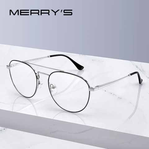 MERRYS-Montura de gafas ovaladas clásicas para hombre y mujer, gafas graduadas para miopía, a la moda, S2414 ► Foto 1/6