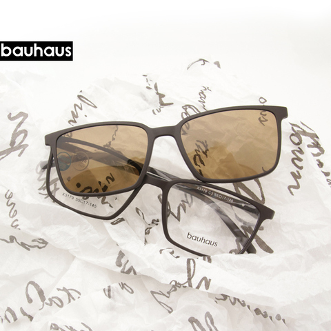 Bauhaus gafas de sol polarizadas para hombre, lentes con Clip