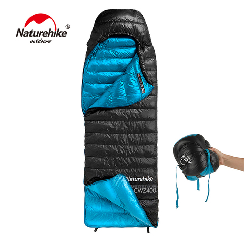 Naturehike-saco de dormir 550FP CWZ400, saco de dormir para acampar de un solo viaje, relleno de ganso, tipo sobre, cálido para invierno, 90% ► Foto 1/6