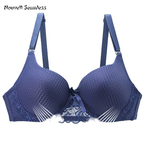 Nouvell-Sujetador de copa BCDE transpirable para mujer, ropa interior Sexy de moda, sin costuras, con botón, lencería de talla grande ► Foto 1/6