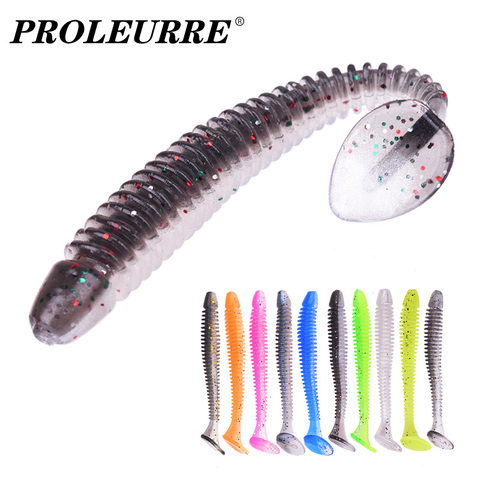 Proleurre plantilla Wobblers de cebo de pesca de 5cm, 7cm 9cm de silicona de doble Color señuelo suave de gusano cebos artificiales los nadadores bajo la carpa abordar ► Foto 1/6