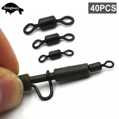 40 Uds accesorios de pesca de carpa pesca Micro Rolling giratoria rápido cambio anillo gira bucle carpa giratoria Chod corriendo plataformas abordar ► Foto 1/6