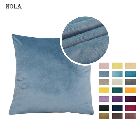 Nola-funda de almohada cuadrada de terciopelo suave, decorativo liso, para sofá, dormitorio, coche, hogar, 5/60x60cm, funda de almohada acogedora ► Foto 1/6