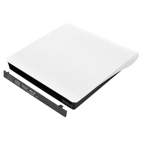 Caja de unidad óptica USB 3,0 SATA, carcasa móvil externa, Blu-ray, para Notebook, portátil, sin unidad, 9,0/9,5/12,7mm, color blanco ► Foto 1/6