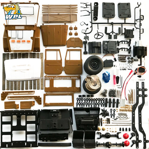 WPL C44KM 1:16-Kit de Metal sin montar con Motor, Servo 4WD, camión todoterreno RC, accesorios de bricolaje, actualización modificada, juguete para niños ► Foto 1/6