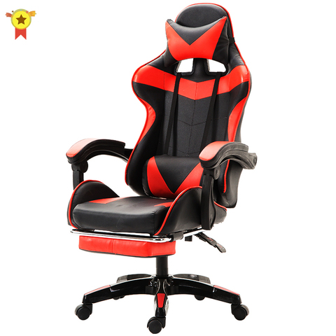 -Silla de Wcg Gaming con reposapiés ajustable, sillón ergonómico para ordenador, silla para oficina, función giratoria ► Foto 1/6