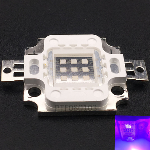 10W 45MIL UV LED Chip COB luz púrpura 360nm 365nm 370nm 390nm 400nm 410nm lámpara ultravioleta de curado SMD ► Foto 1/1