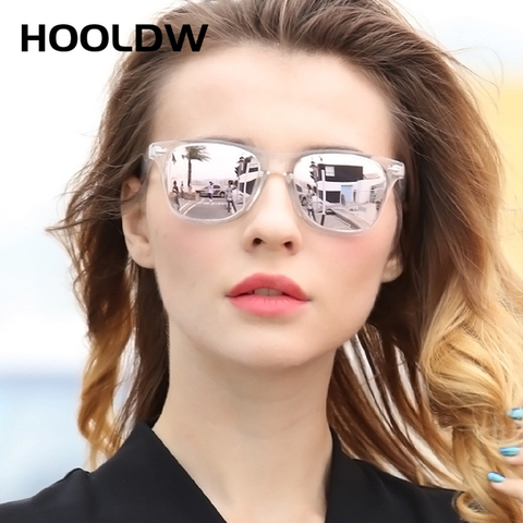 HOOLDW-gafas de sol polarizadas para mujer, lentes de sol cuadradas de estilo Vintage con visión nocturna transparente, montura transparente, con UV400 ► Foto 1/6