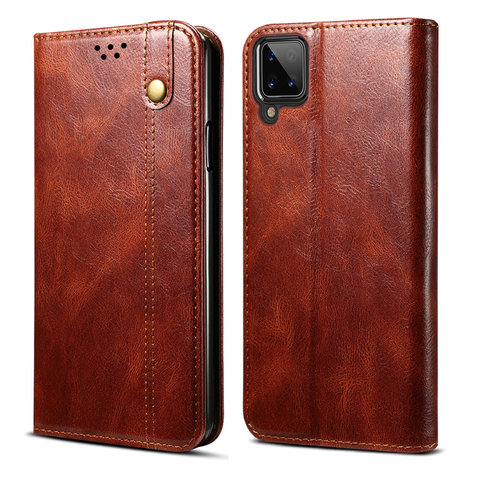 Funda de libro magnética con textura de cuero para Samsung A12 A72 A52, carcasa de lujo, protección 360 para Galaxy A12, A42, A32 A 12 ► Foto 1/6