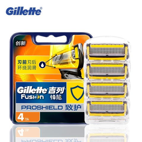 Gillette fusión Proshield de 5 capas Manual hoja de afeitar barba Shaver Razors cuchillas para hombre cara de cuidado de cabello eliminación segura ► Foto 1/5