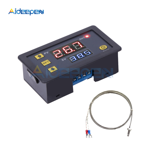 DC 5V 12V 24V AC 200V -60 ~ 500 ℃ Digital LED de alta Interruptor de Control de temperatura termostato calor termómetro de enfriamiento para termopar tipo K ► Foto 1/6